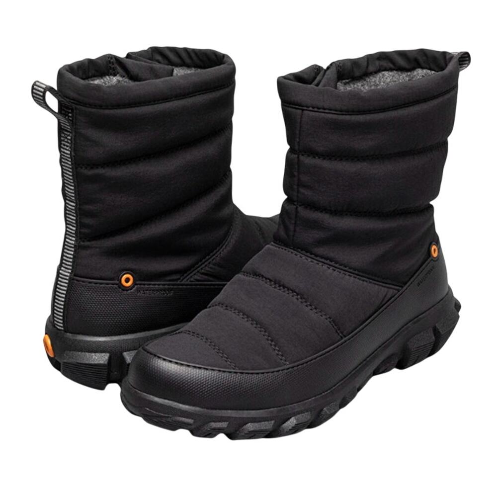 Bogs Womens Cedar Quilt Winter Boots Size 8.5 EU 39.5 Black Waterproof NIB